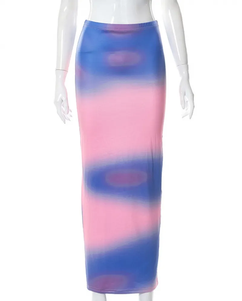Gonna longuette aderente vintage a vita alta Donna skinny Caual Gonne a tubino verde blu Elegante Lady Fashion Streetwear Su