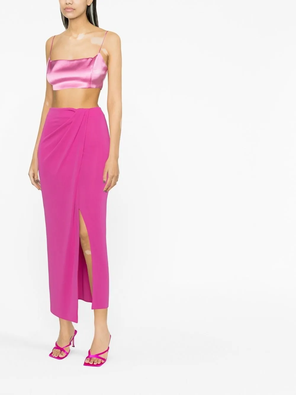 Gonna lunga con spacco in fucsia - donna