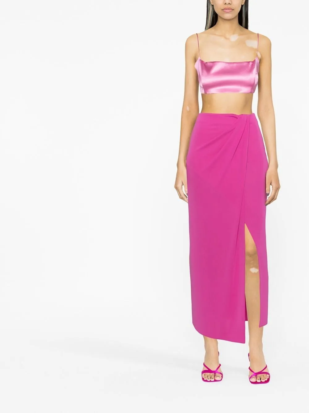 Gonna lunga con spacco in fucsia - donna
