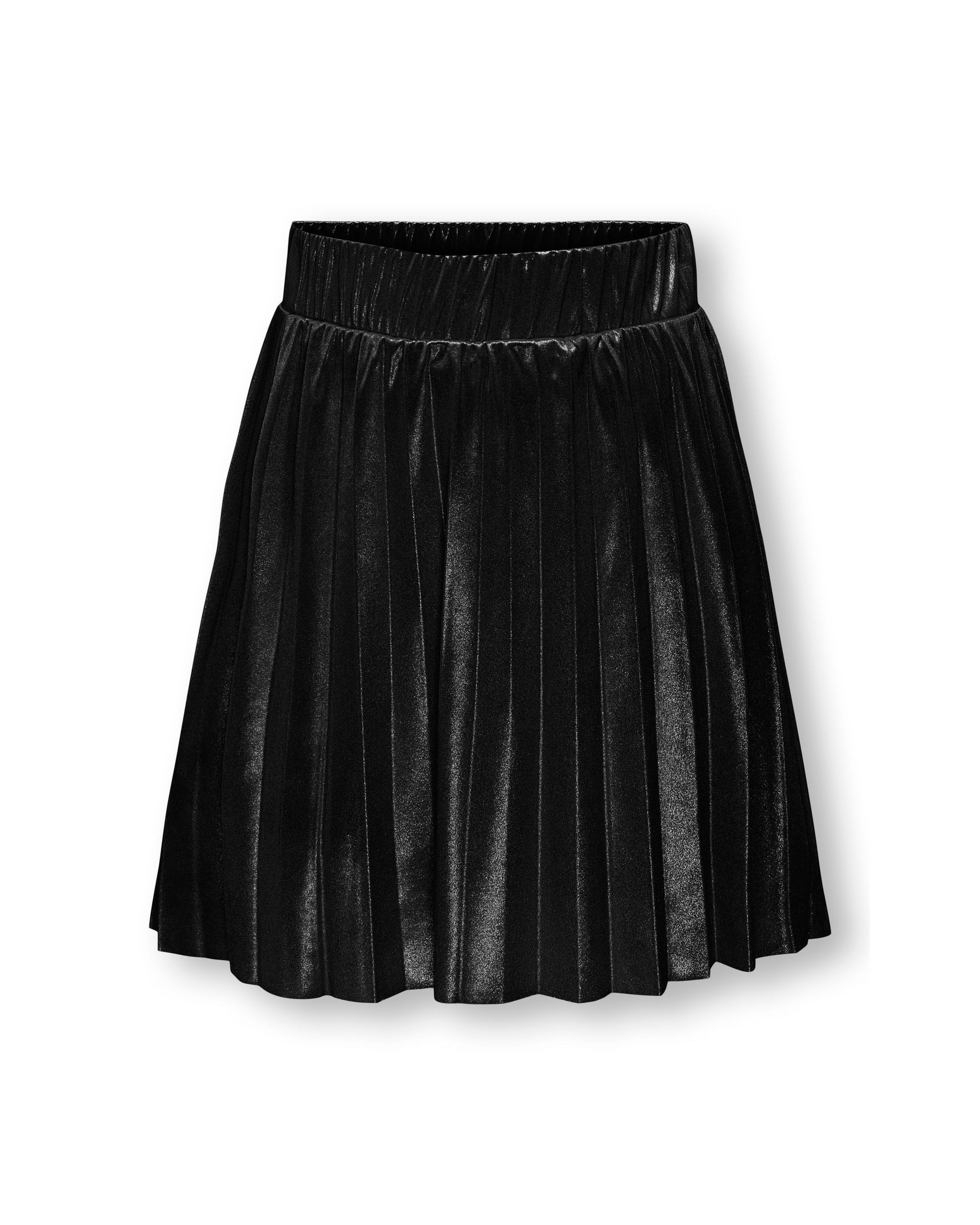 Gonna lunga in raso nera plissettata con elastico inserito in vita 8-14 anni