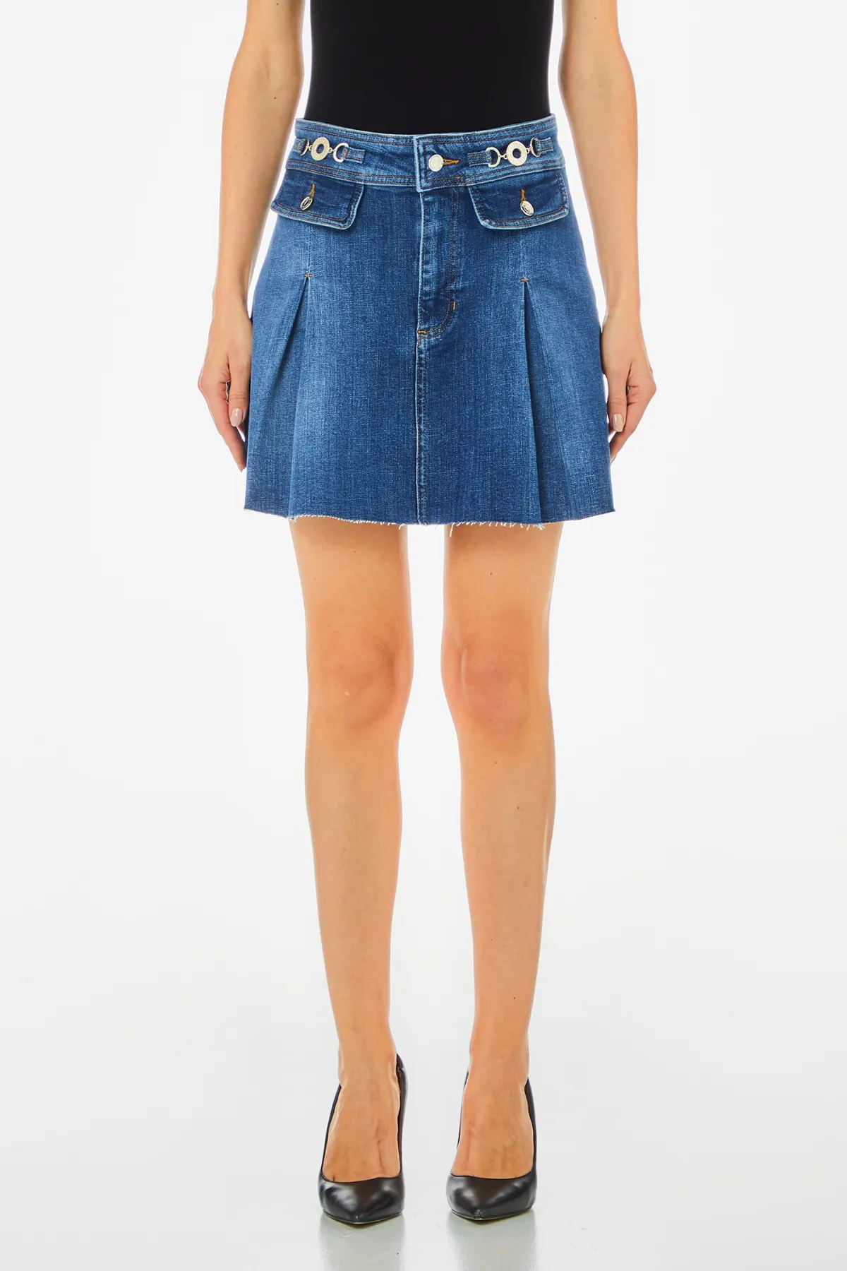 Gonna Mini Cross Blu Denim Liu Jo