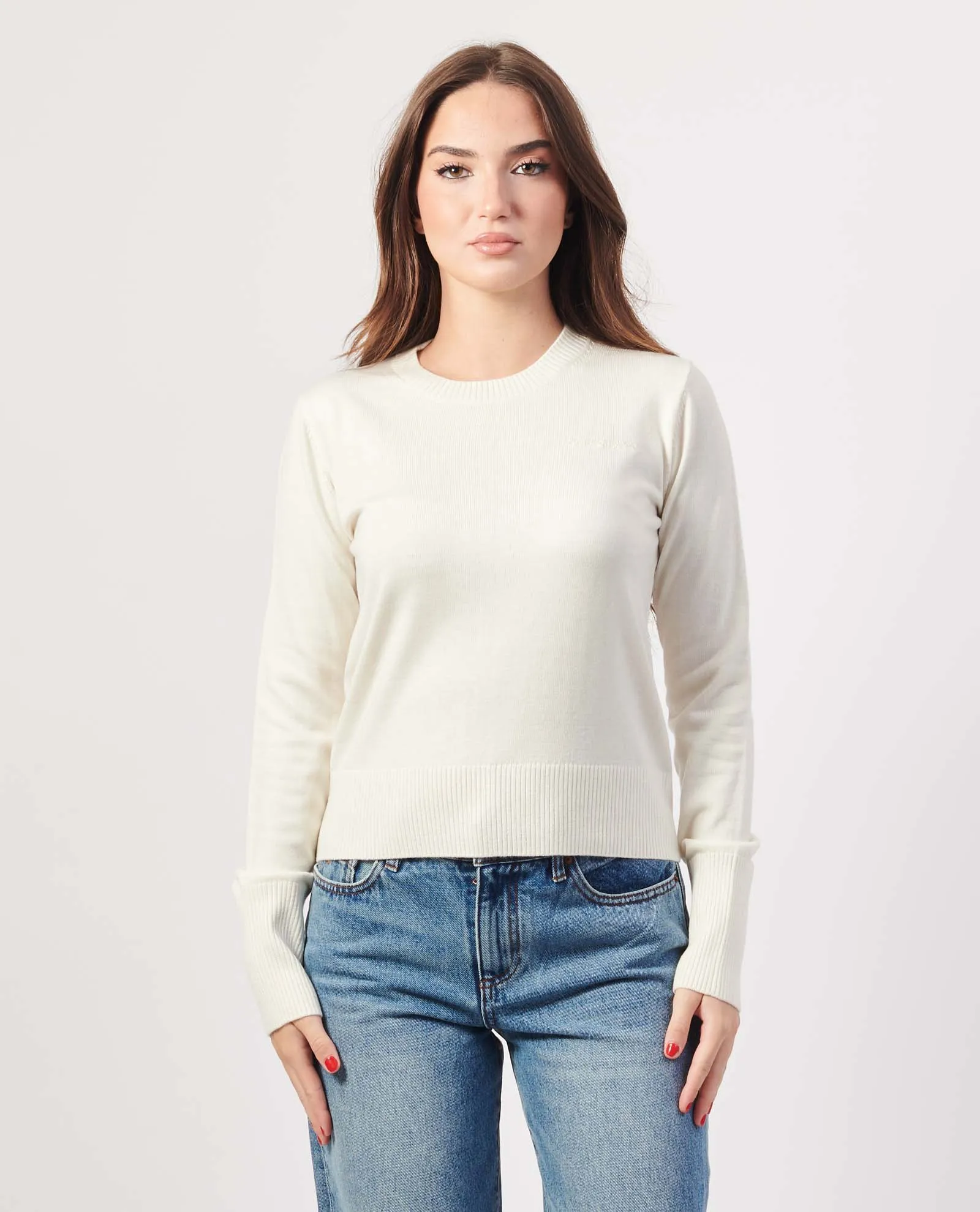 GUESS      Maglione girocollo Guess con logo ricamato