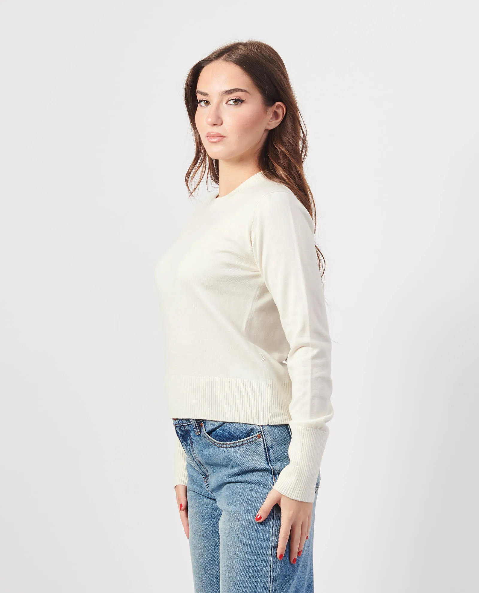 GUESS      Maglione girocollo Guess con logo ricamato