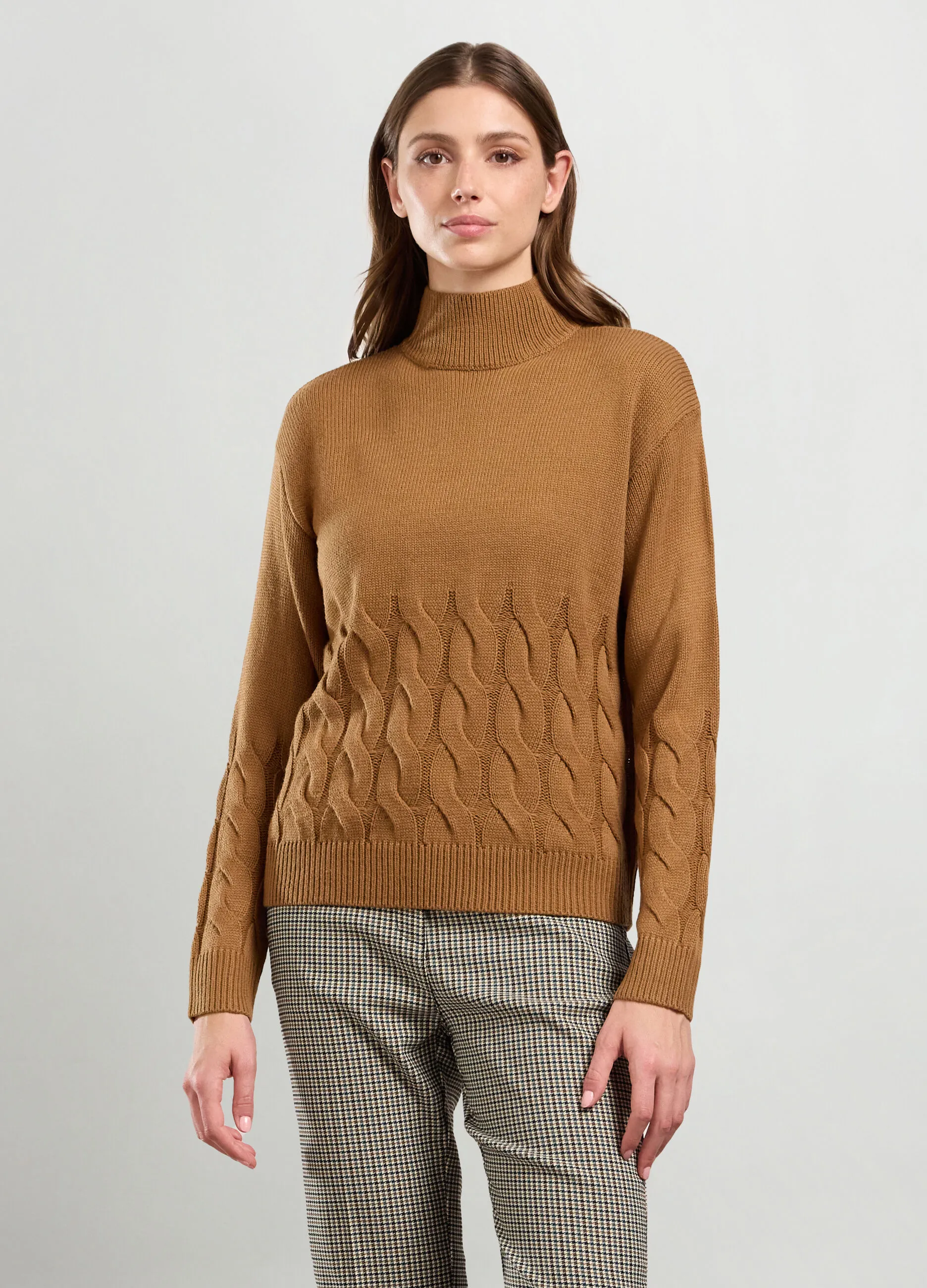IWIE  Tricot con lavorazione a treccia donna
