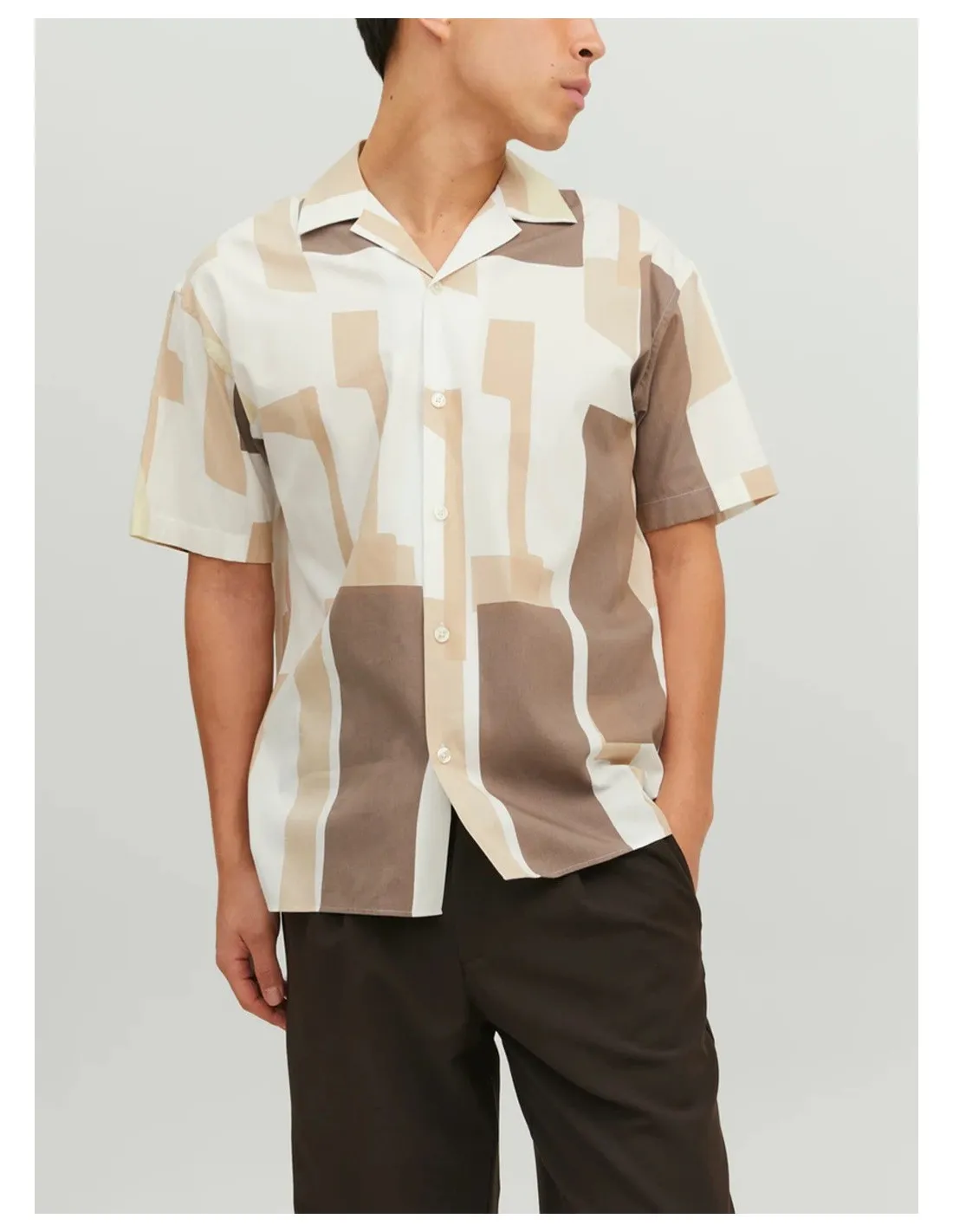JACK & JONES UOMO JPRBLAMOTIVE PRINT RESORT SHIRT