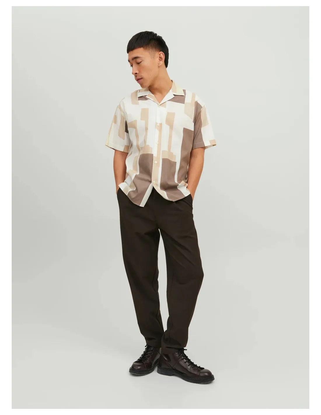 JACK & JONES UOMO JPRBLAMOTIVE PRINT RESORT SHIRT