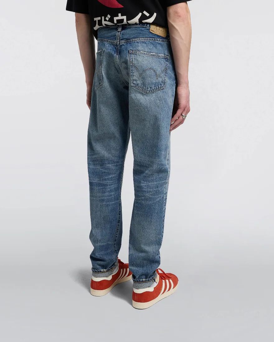 JEANS Uomo EDWIN I030674 REGULAR TAPARED 01.O8 BLUE - MID DARK USED