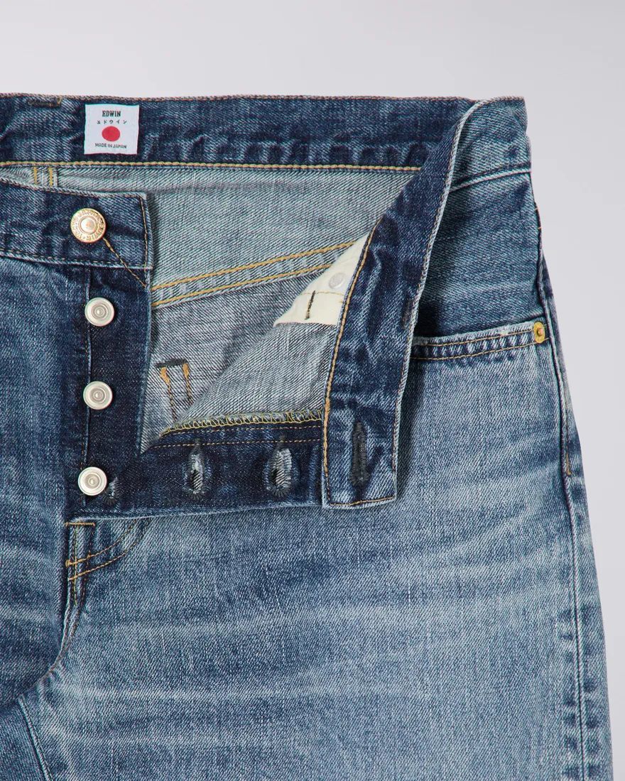 JEANS Uomo EDWIN I030674 REGULAR TAPARED 01.O8 BLUE - MID DARK USED
