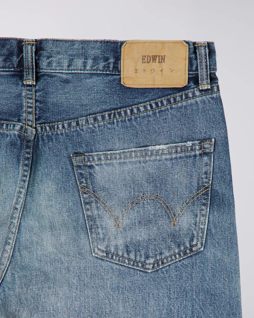 JEANS Uomo EDWIN I030674 REGULAR TAPARED 01.O8 BLUE - MID DARK USED