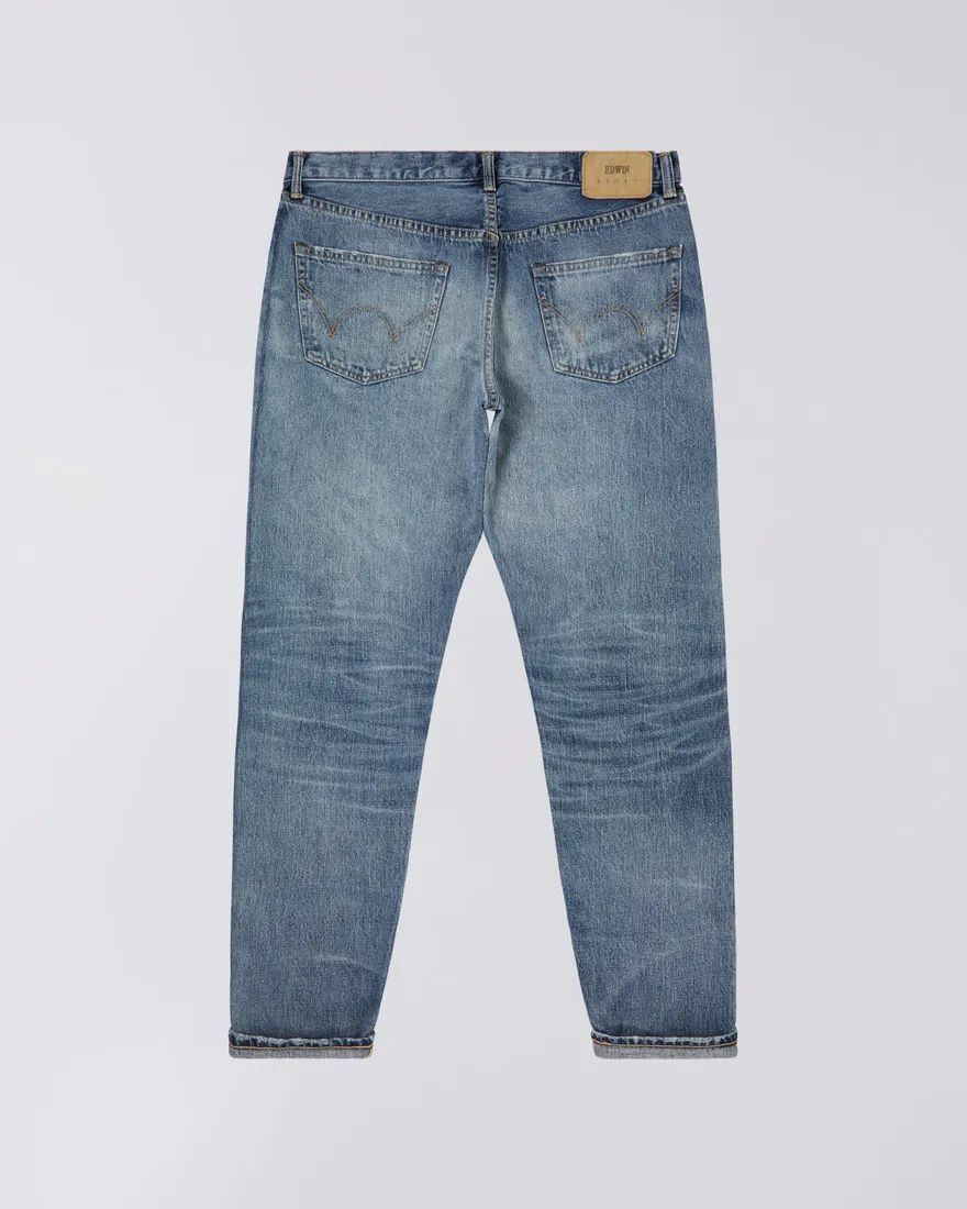 JEANS Uomo EDWIN I030674 REGULAR TAPARED 01.O8 BLUE - MID DARK USED