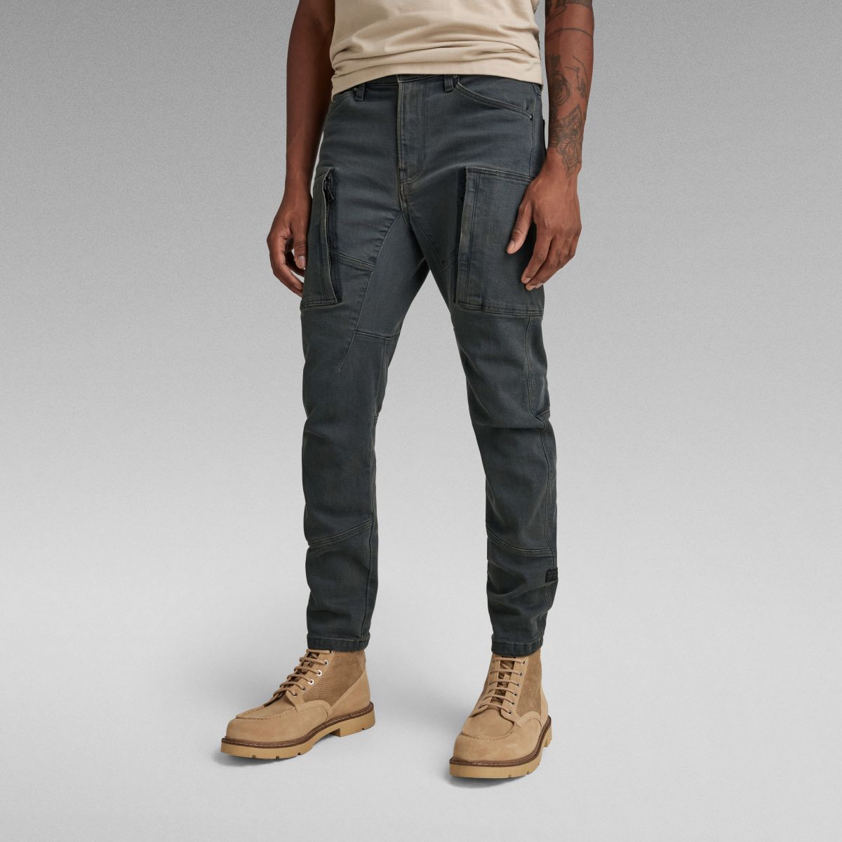 JEANS Uomo G-STAR D22075 D185 DENIM CARGO D353 WORN IN TORNADO