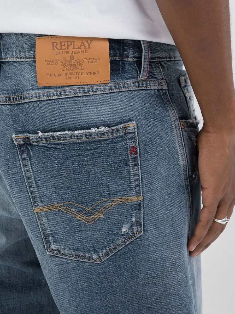 JEANS Uomo REPLAY M1030Q.773.664 SANDOT 009 MEDIUN BLUE