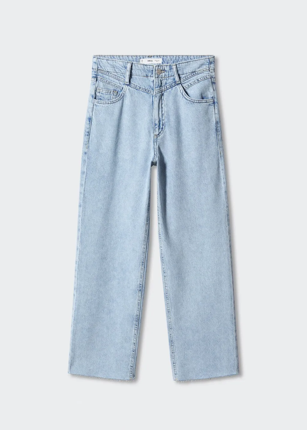 Jeans wideleg bordo inferiore sfilacciato
