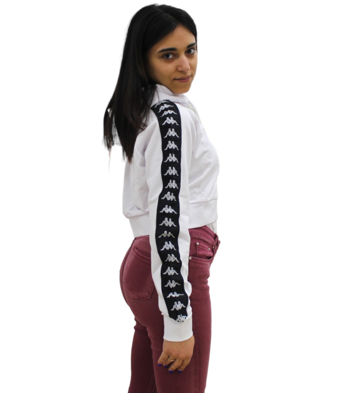Kappa Donna Felpa Con Cappuccio Cropped