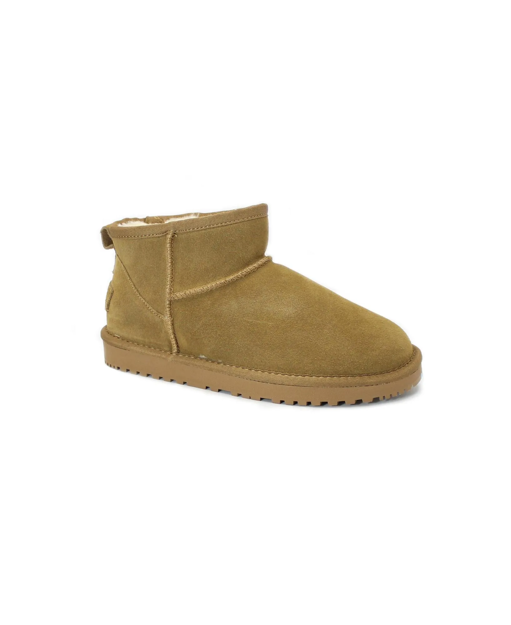 KEYS 10250 camel marrone scarpe donna stivaletti mini camoscio pelo