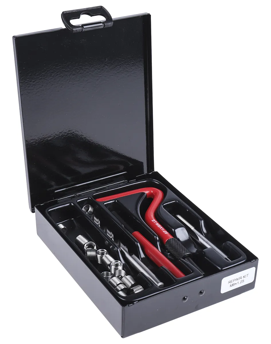 Kit di riparazione filettature RS PRO, 19 pezzi, filettatura M8 x 1,25