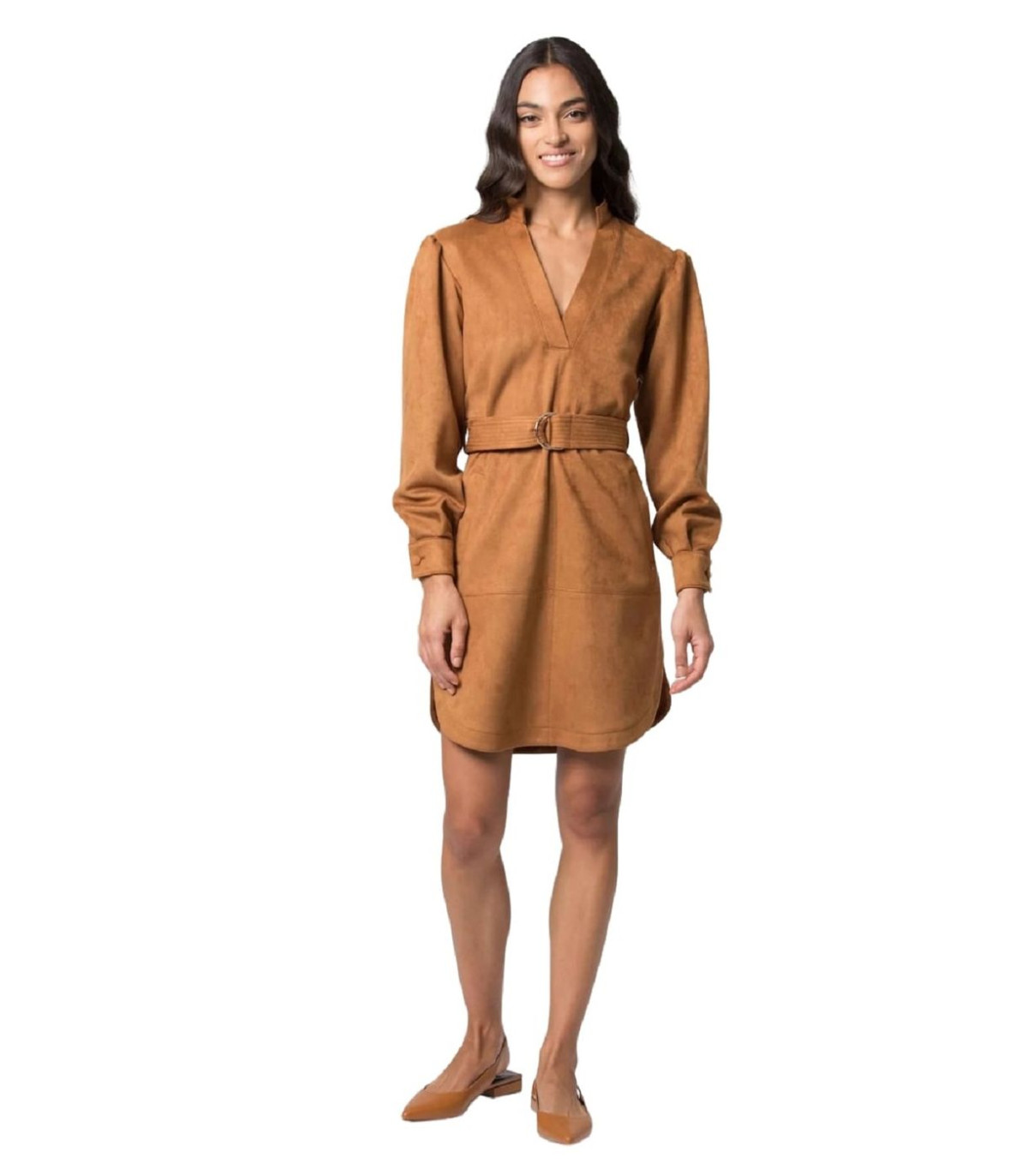 Kocca Donna Vestito Al Ginocchio Scollo A V Con Cintura