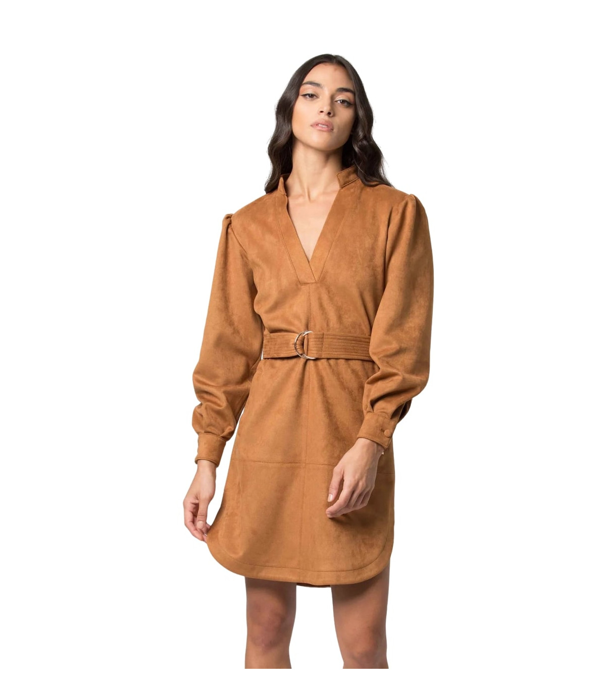 Kocca Donna Vestito Al Ginocchio Scollo A V Con Cintura