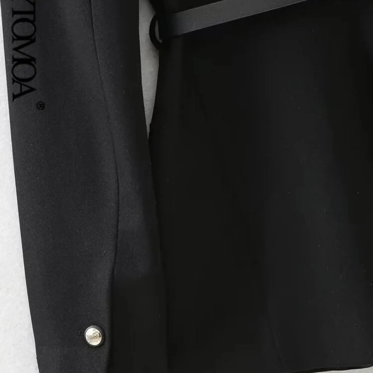 Kpytomoa Moda Donna Con Cintura Frontale Bottoni Dorati Giacca Cappotto Vintage Manica Lunga Tasche Applicate Capispalla Donna C