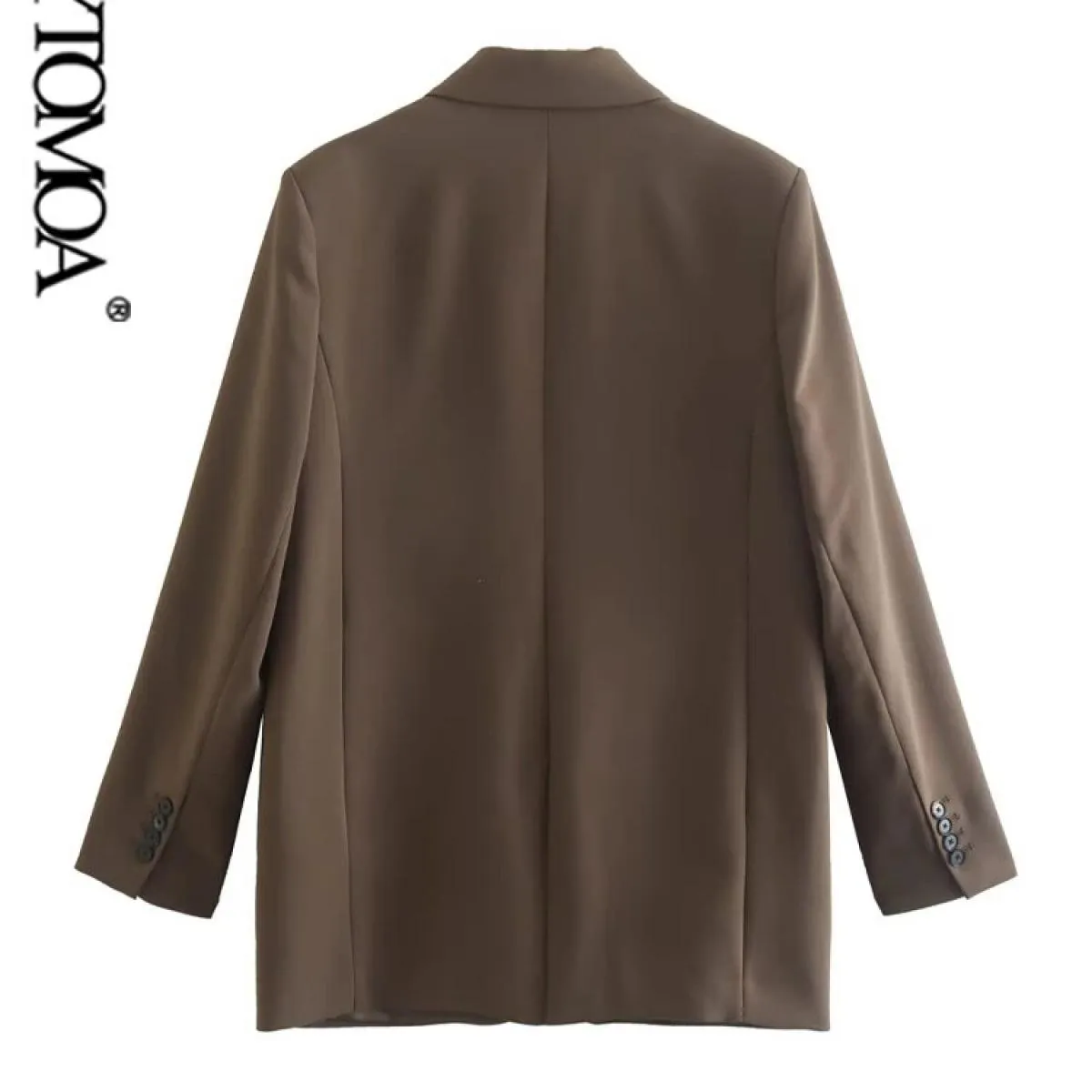 Kpytomoa Moda Donna Con Tasche Blazer Oversize Cappotto Vintage Manica Lunga Bottone Frontale Capispalla Donna Chic Gilet