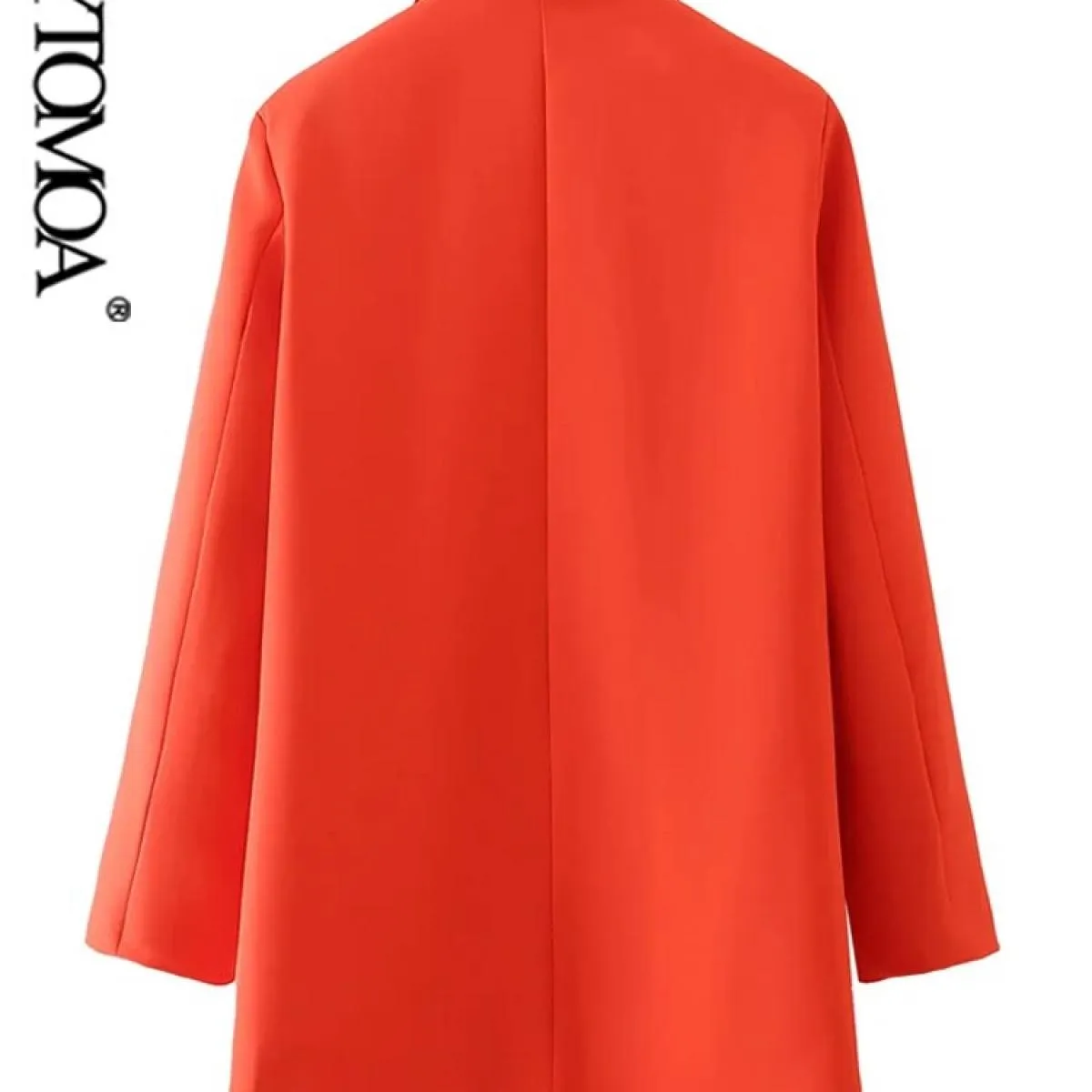 Kpytomoa Moda Donna Monopetto da Ufficio Blazer Cappotto Vintage Manica Lunga Tasche Applicate Capispalla Donna Chic T