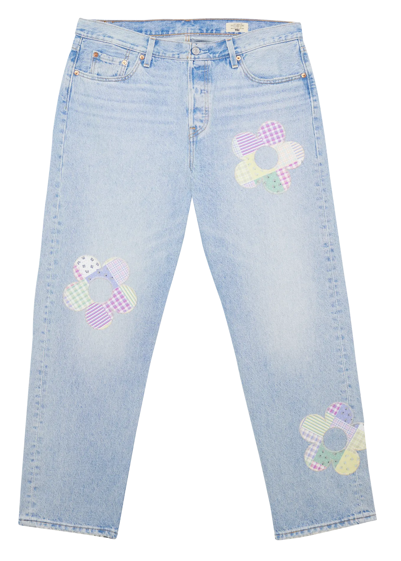  LEVI'S   PL 501 JEANS FOR WOMEN - Jeans dritti délavé in misto cotone | Jeans slavati