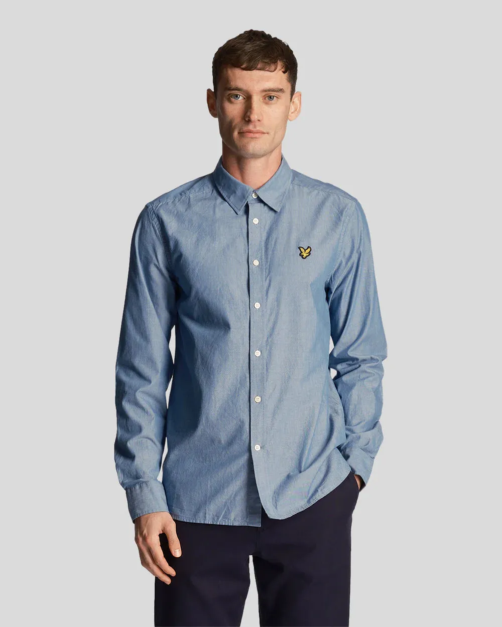 Lyle & Scott Camicia Chambray Celeste
