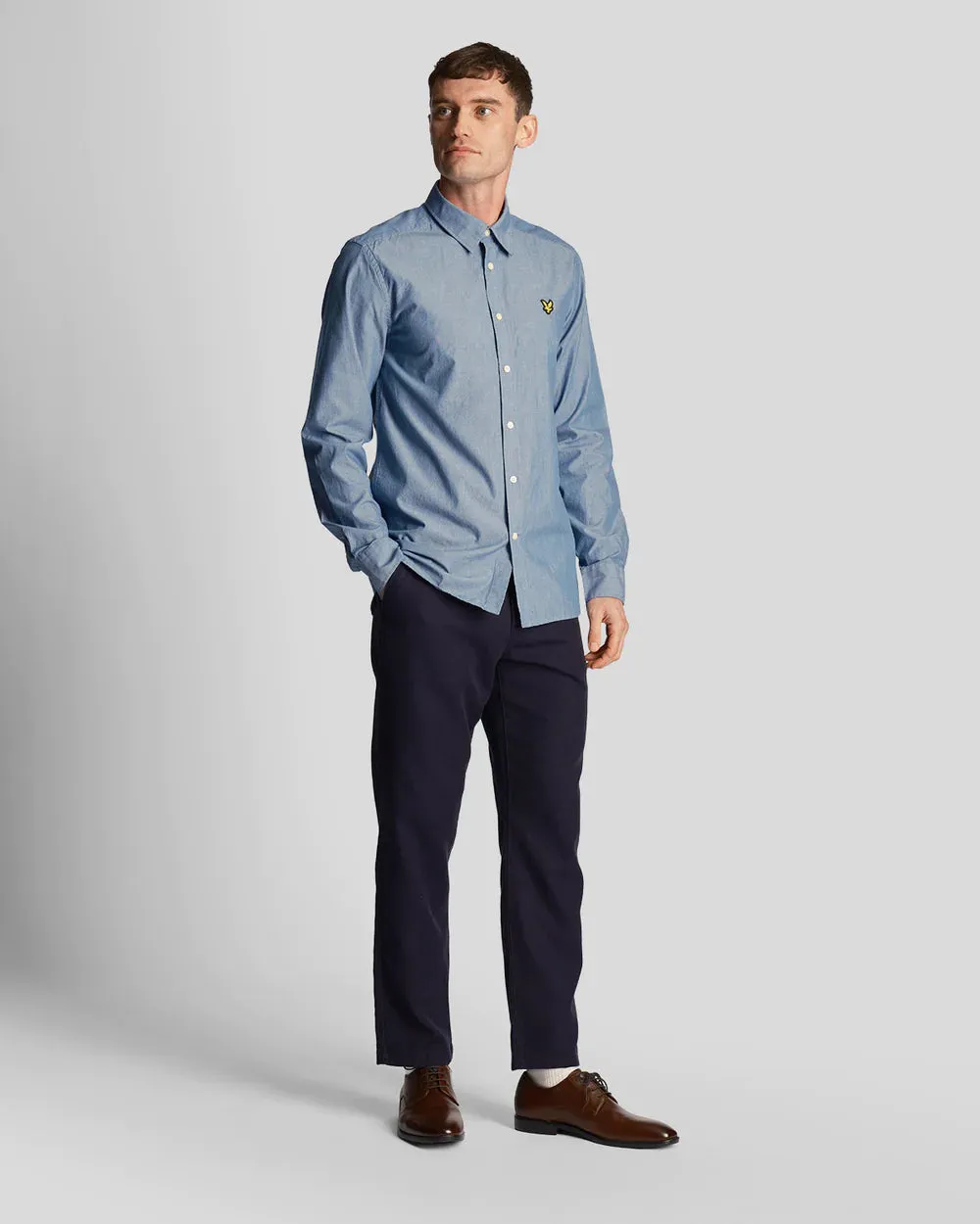 Lyle & Scott Camicia Chambray Celeste