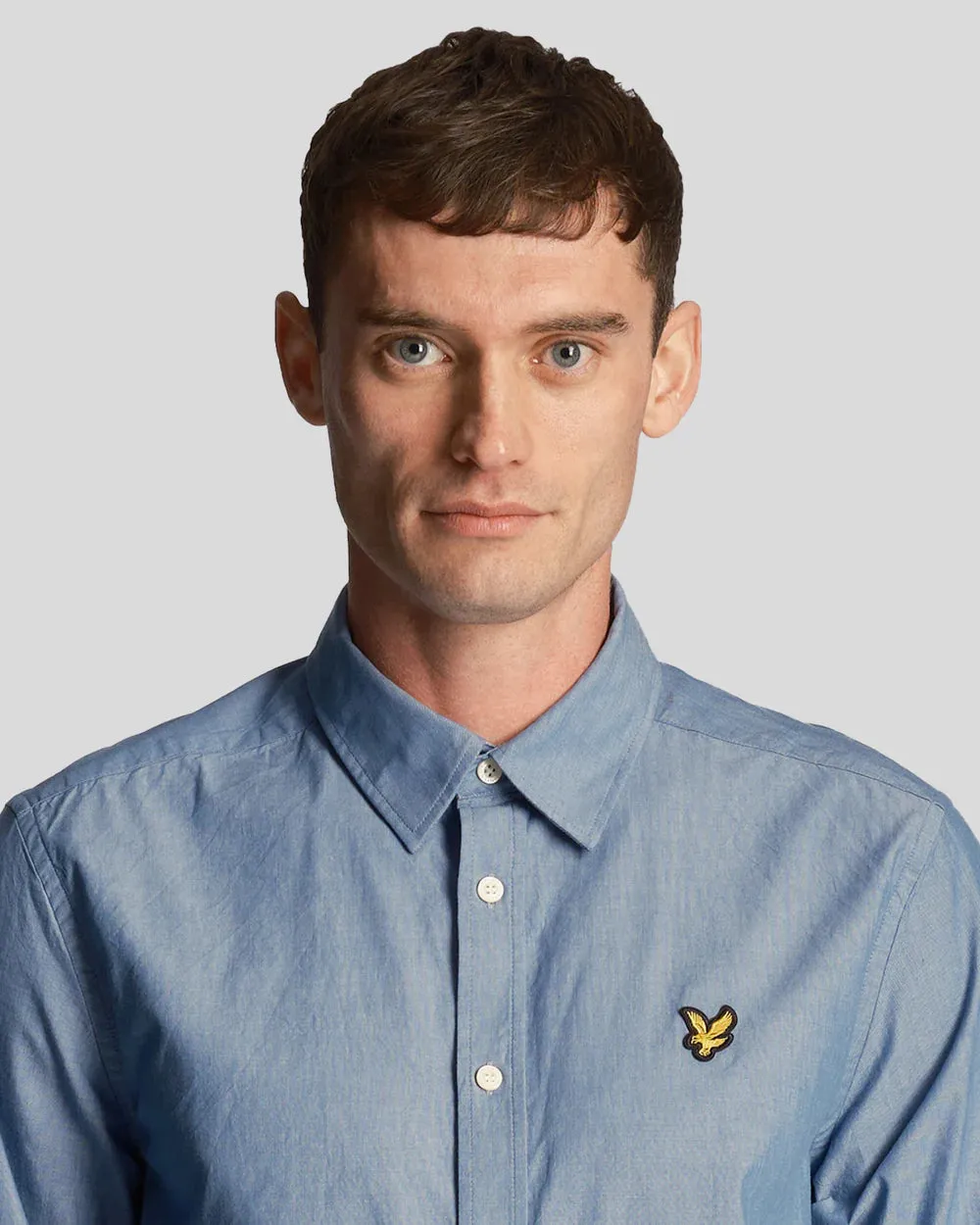 Lyle & Scott Camicia Chambray Celeste
