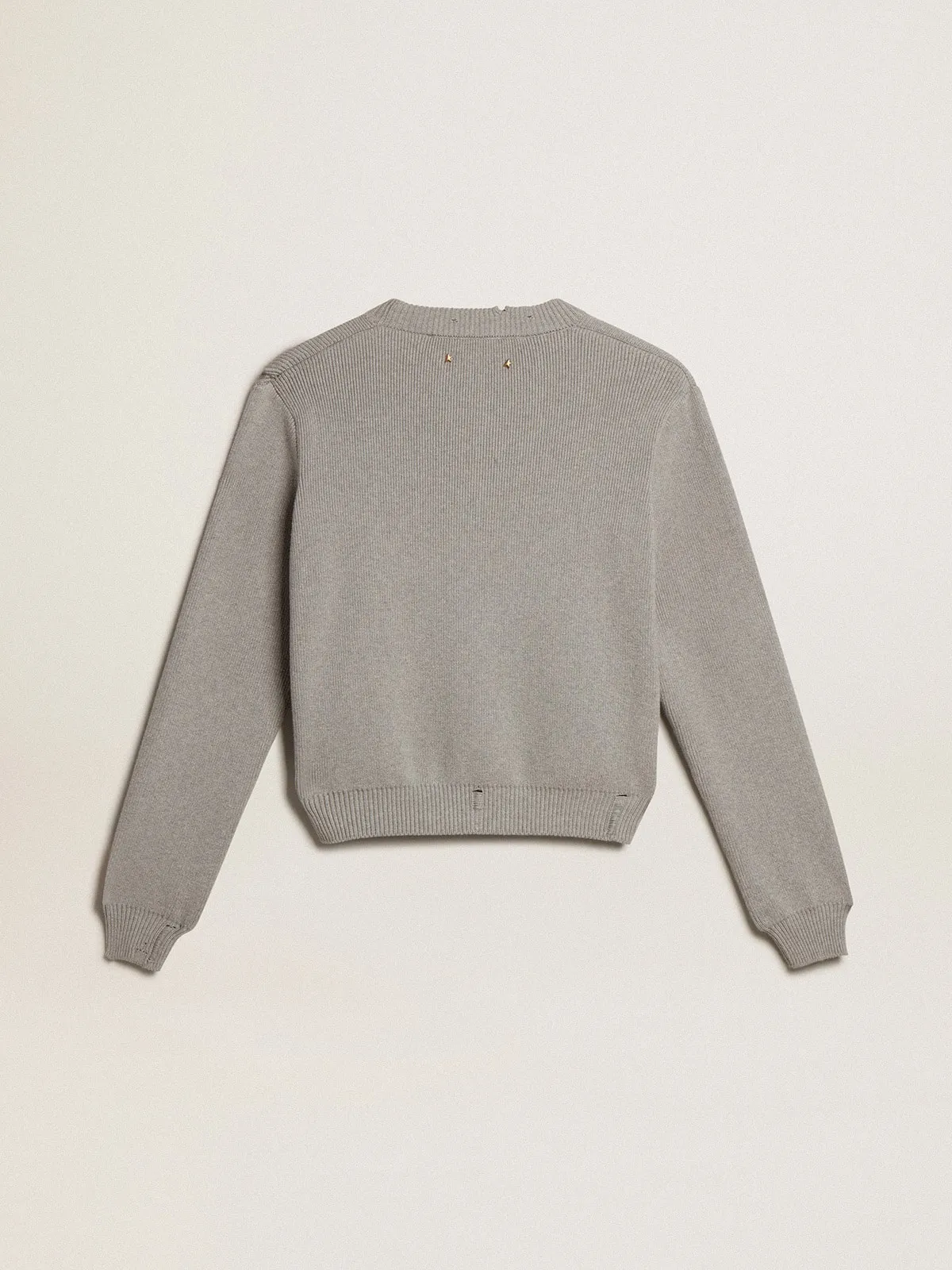 Maglione da donna girocollo in cotone grigio