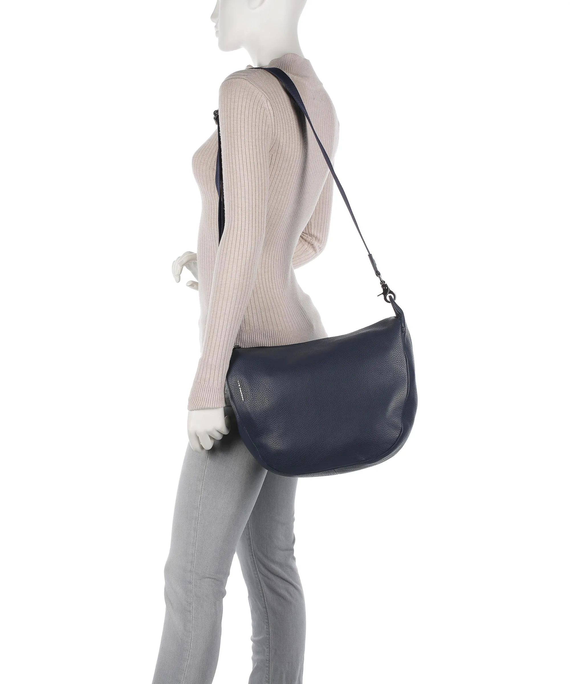  Mandarina Duck Mellow Leather Borsa a spalla pelle di vitello grana navy  