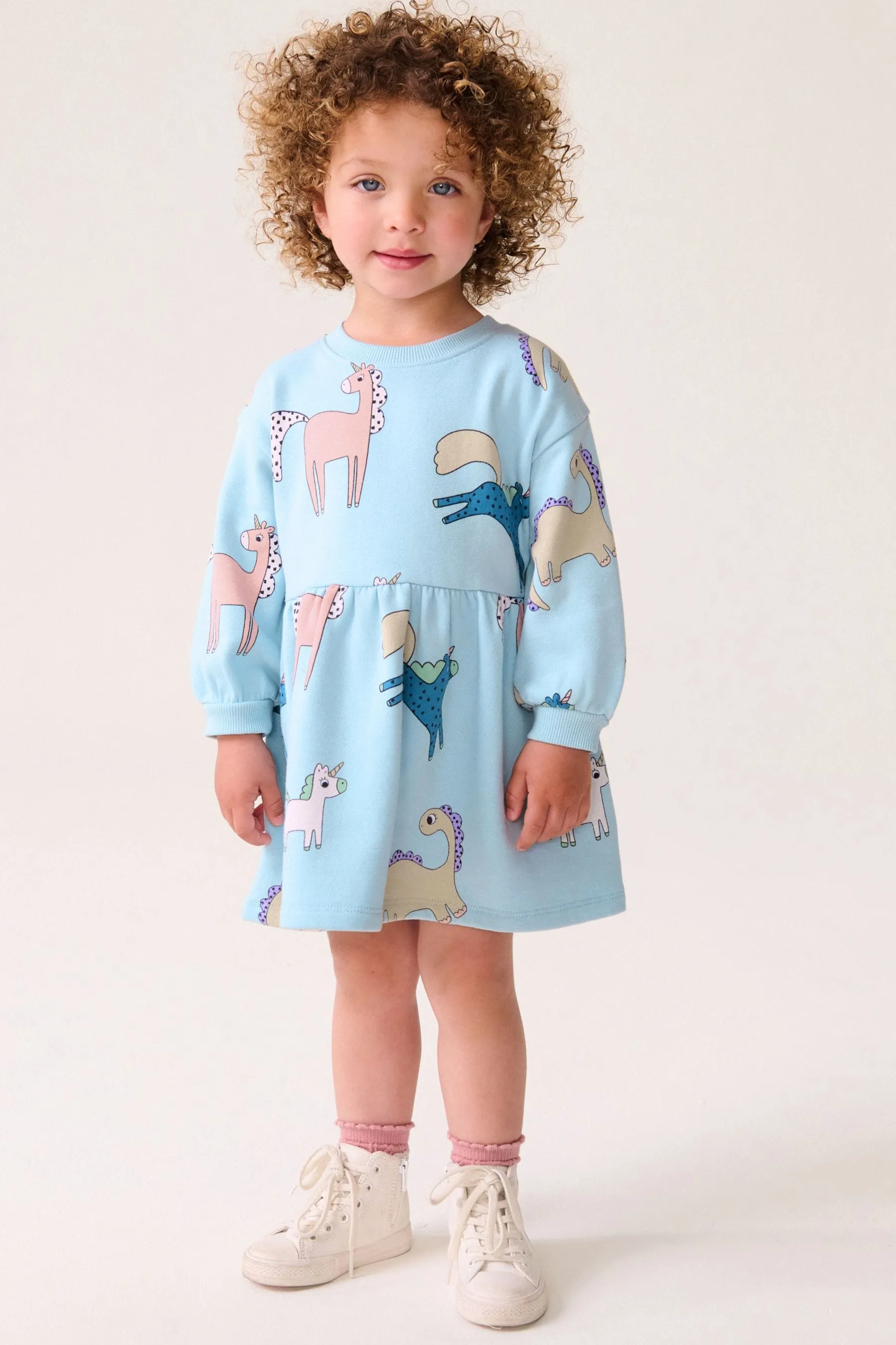 Manica lunga Maglione Vestito (3mesi -7anni)    