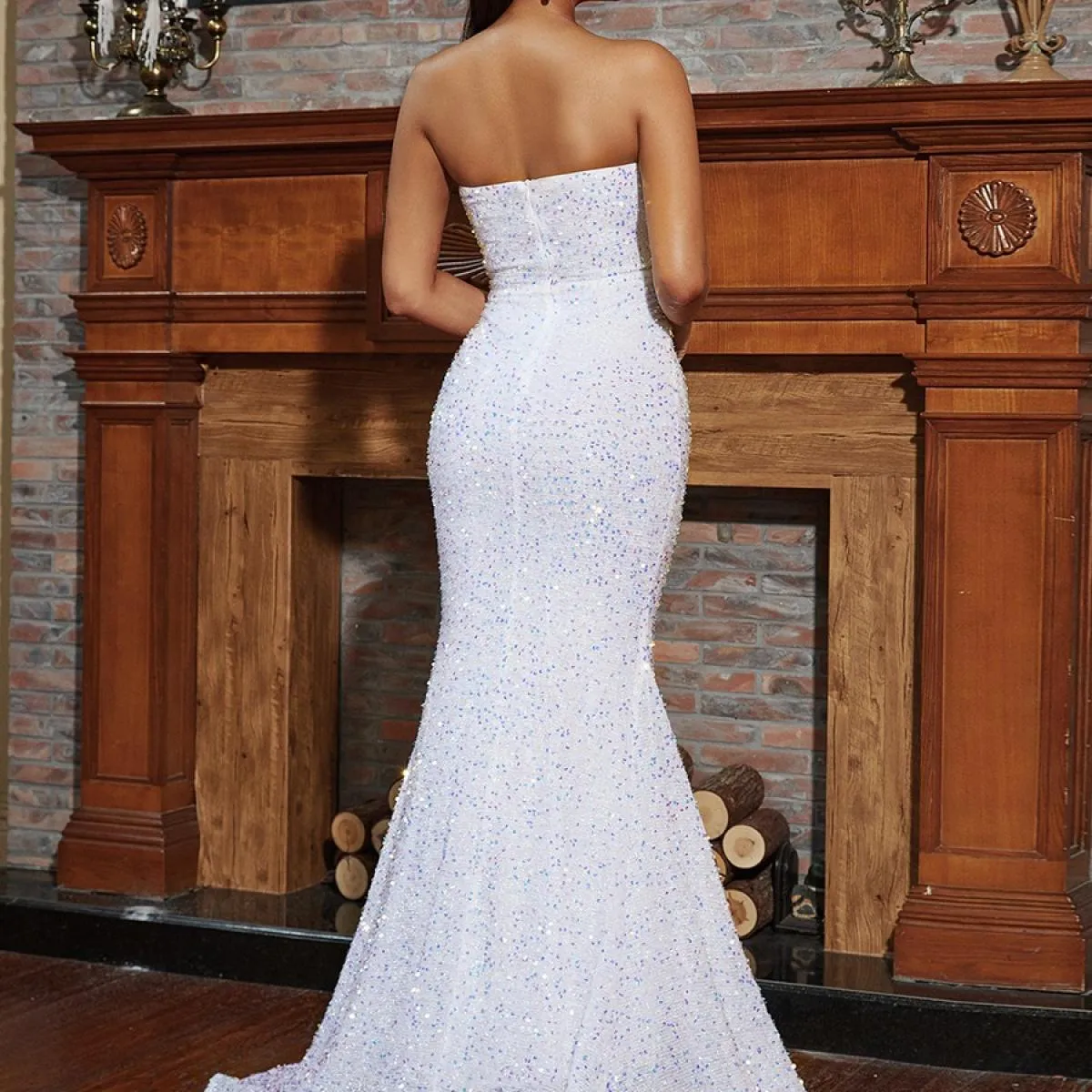 Missord Abito da sera a sirena Miss Ord Abito elegante Miss Abito da sposa senza spalline