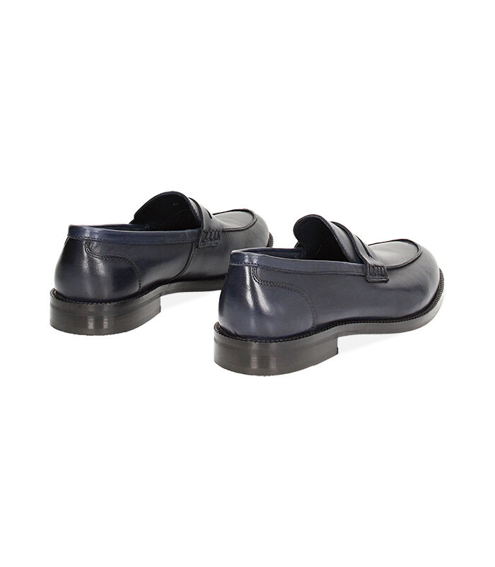 Mocassini classic blu navy in pelle