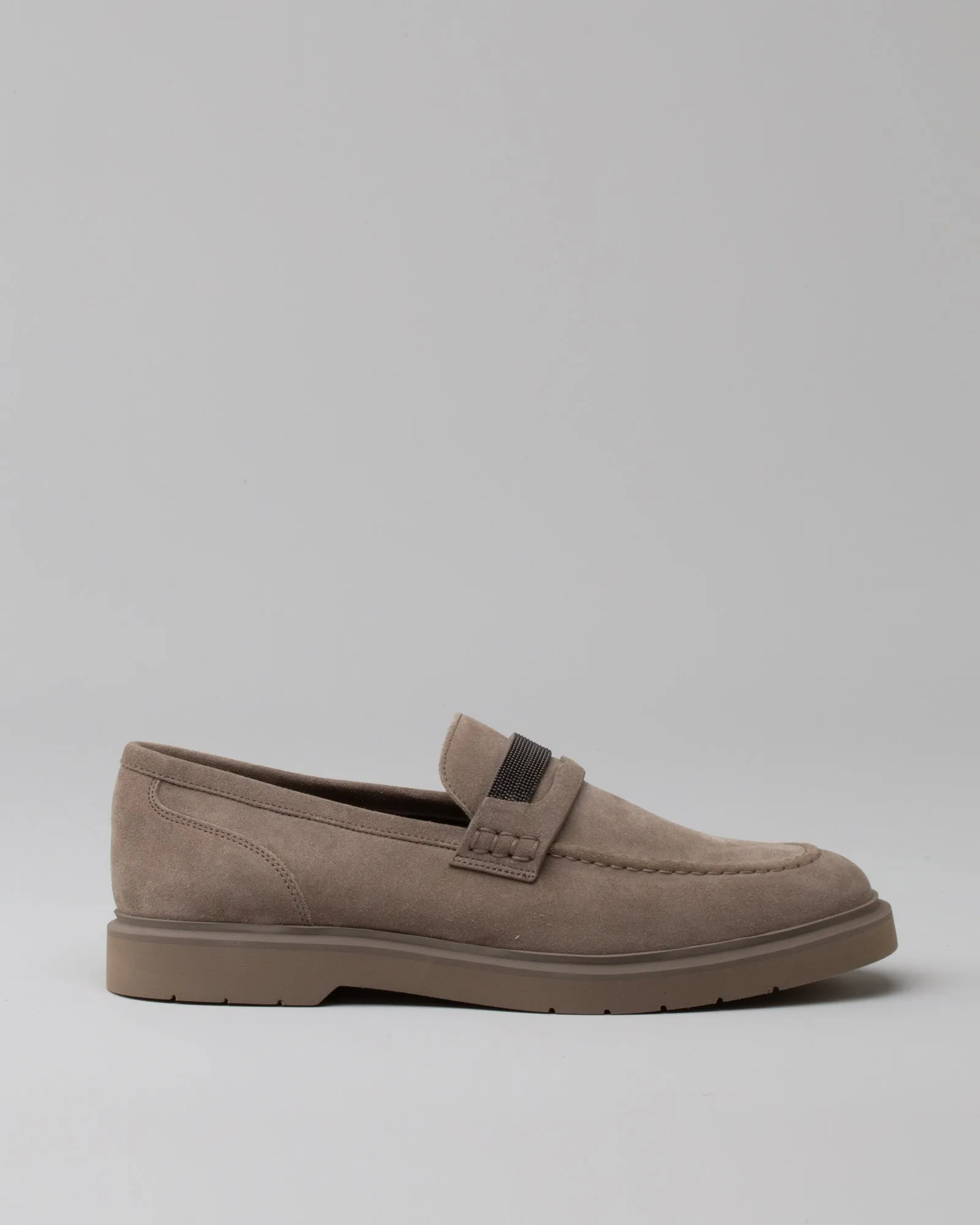 Mocassino in suede con monile