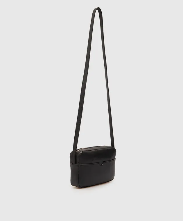 Off-White Borsa a tracolla in pelle nera con logo Arrow OWNX038F24LEA001