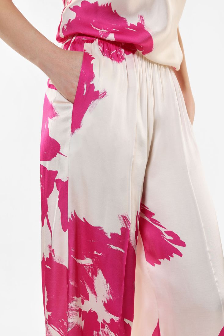Pantaloni a palazzo con fantasia floreale