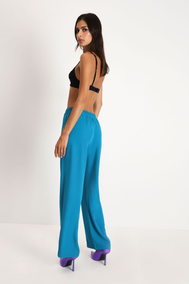 Pantaloni a palazzo monocolour con vita elasticizzata