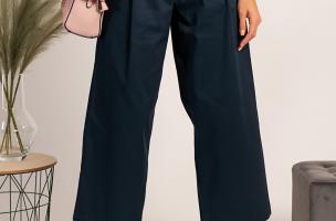 Pantaloni eleganti dal taglio ampio Mancha, blu scuro