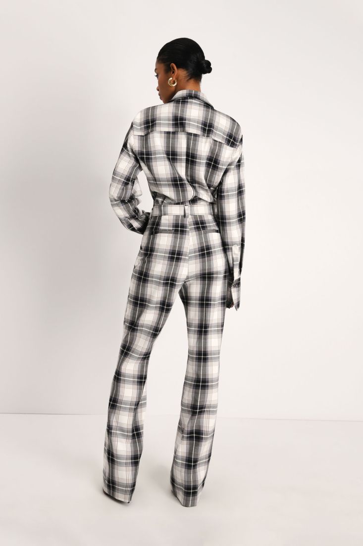 Pantaloni flare fantasia a quadri