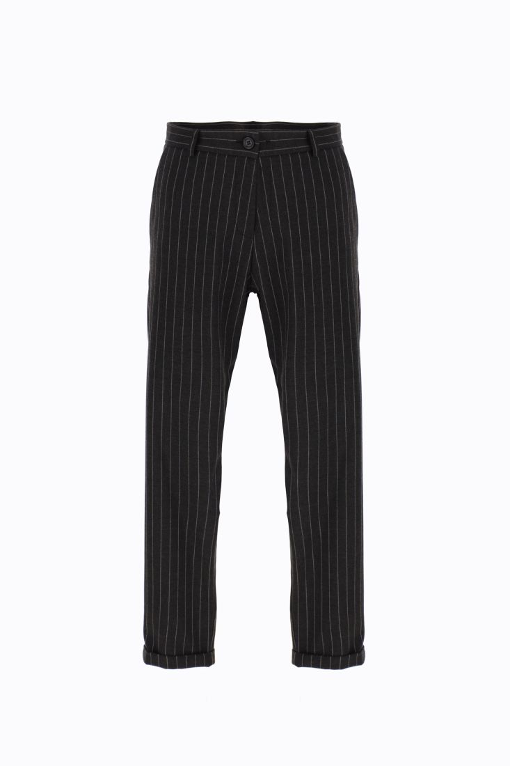 Pantaloni skinny a righe con tasche americane