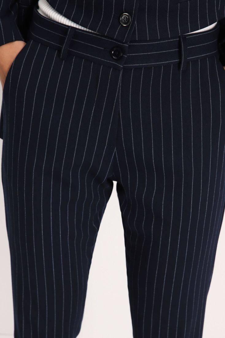 Pantaloni skinny a righe con tasche americane