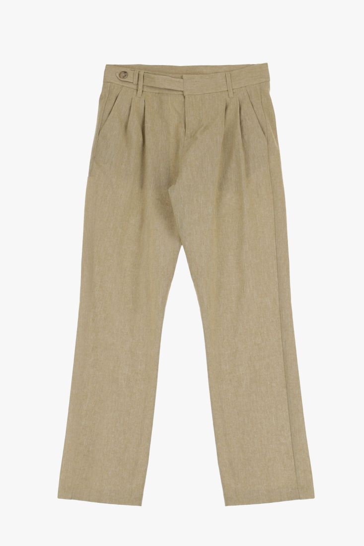 Pantaloni straight con tasche verticali e pinces