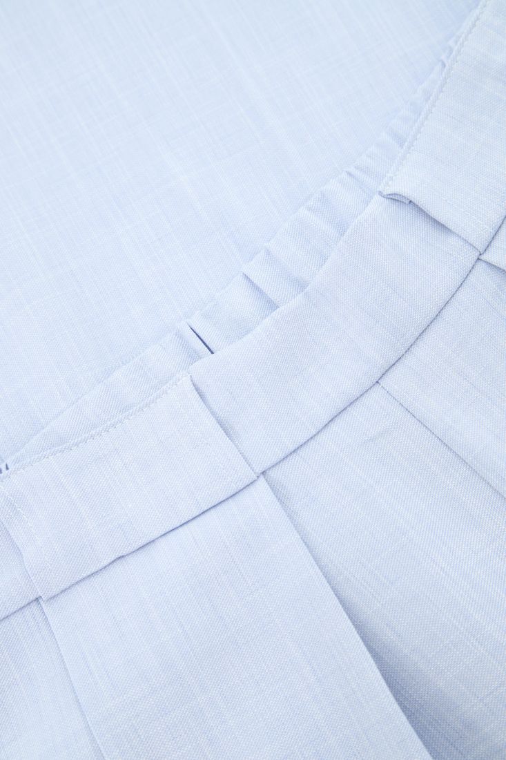 Pantaloni straight effetto denim con pinces