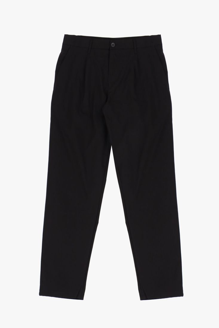 Pantaloni straight monocolour con pinces e tasche verticali