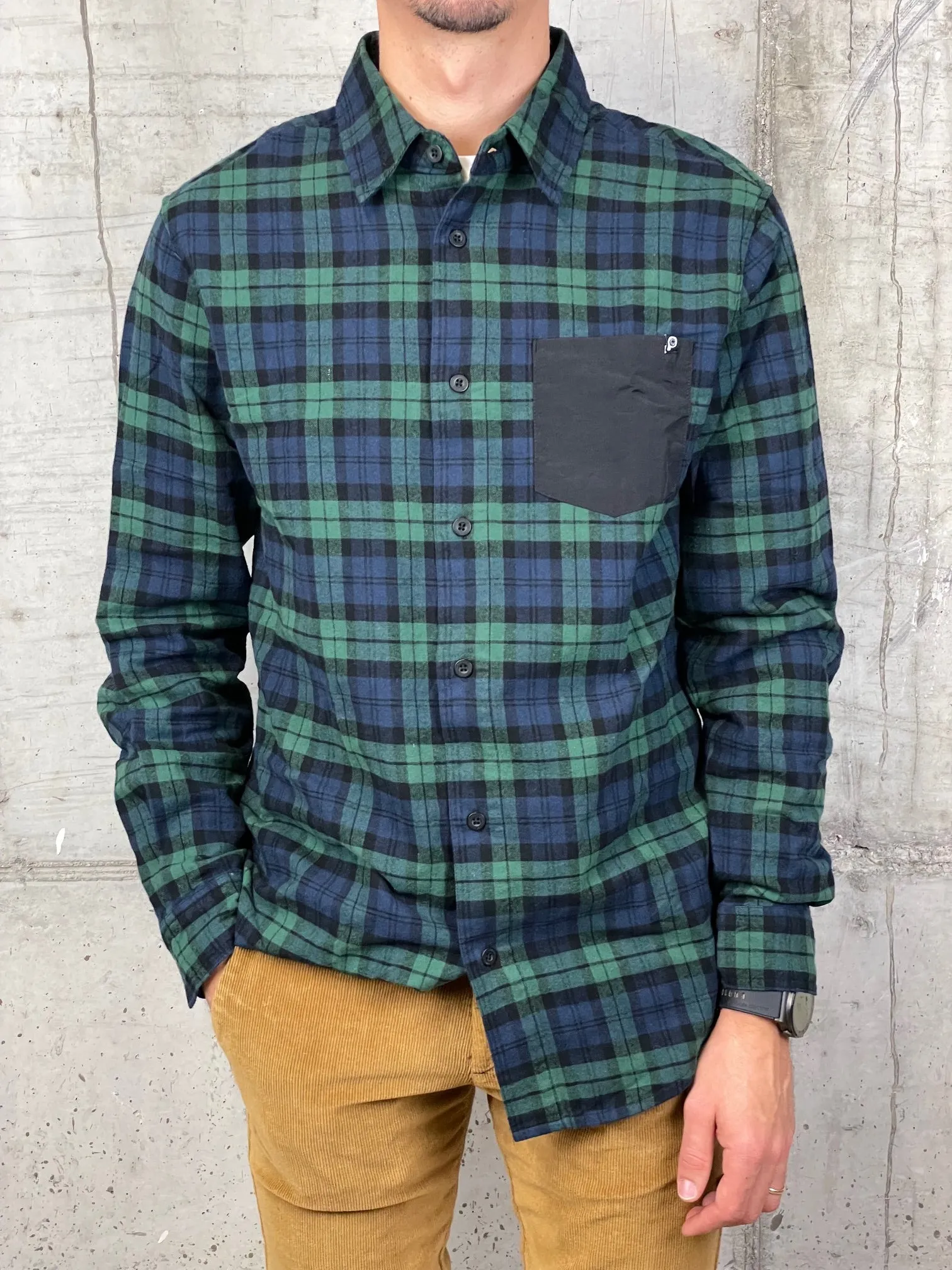 Penfield Camicia Flanella Classic Checked Verde/Nero/Blu