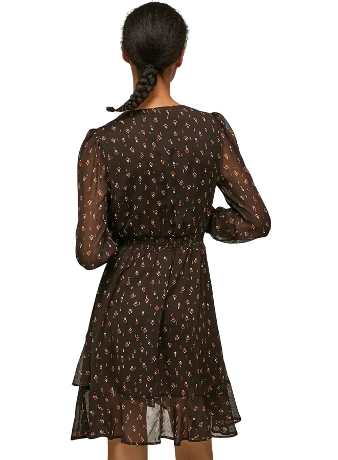 Pepe Jeans Long-sleeved dress with Leticia floral print PL953136 885 bitter