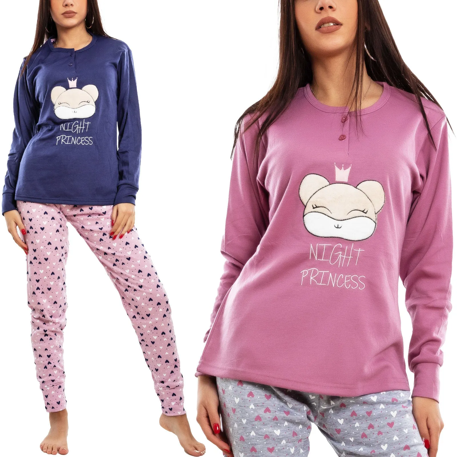 Pigiama Donna Felpatoi Cuori D7786