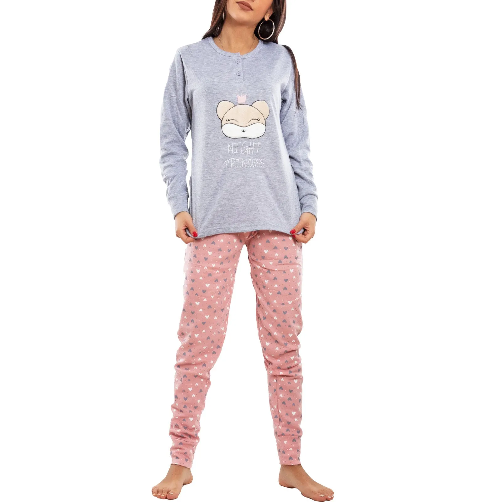 Pigiama Donna Felpatoi Cuori D7786