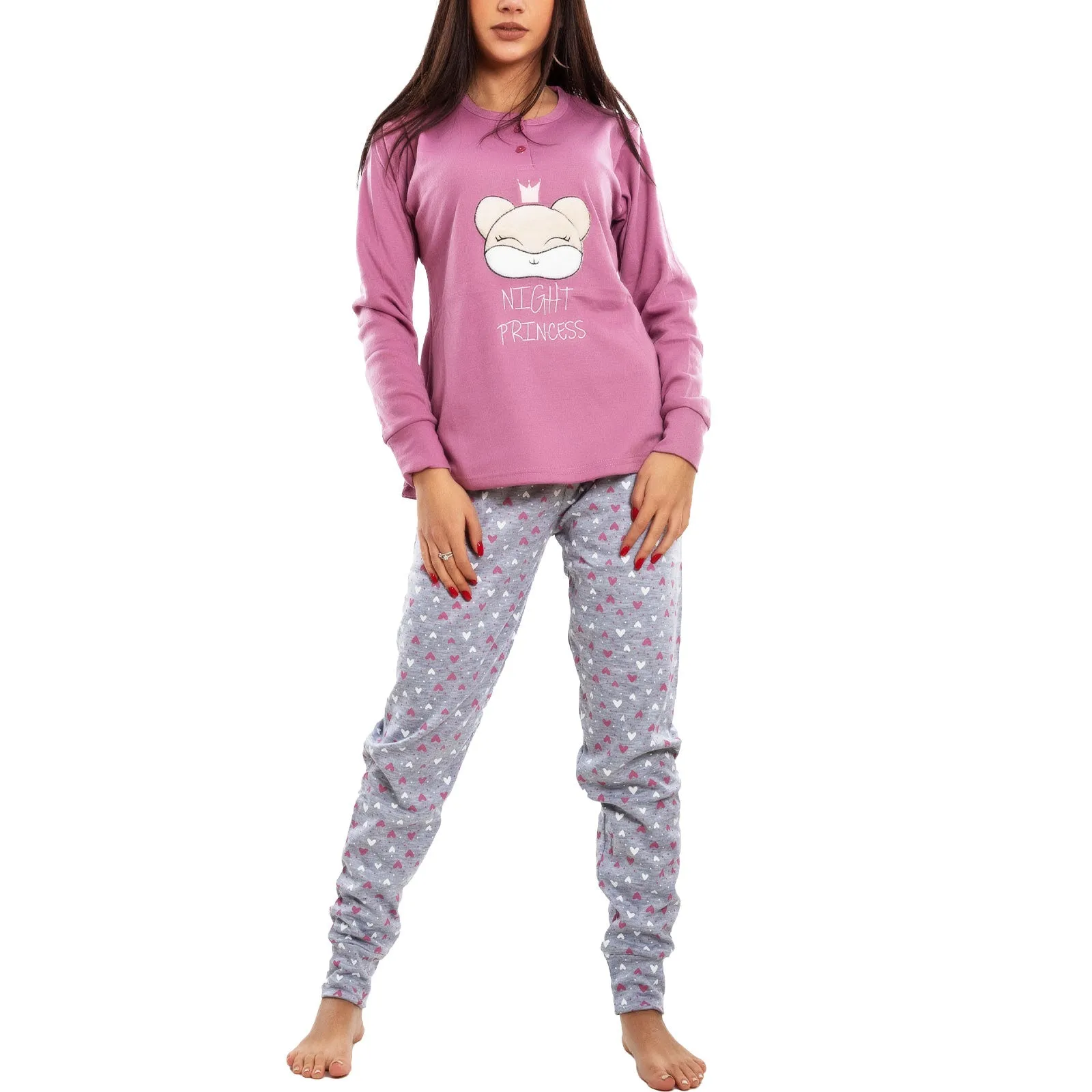 Pigiama Donna Felpatoi Cuori D7786